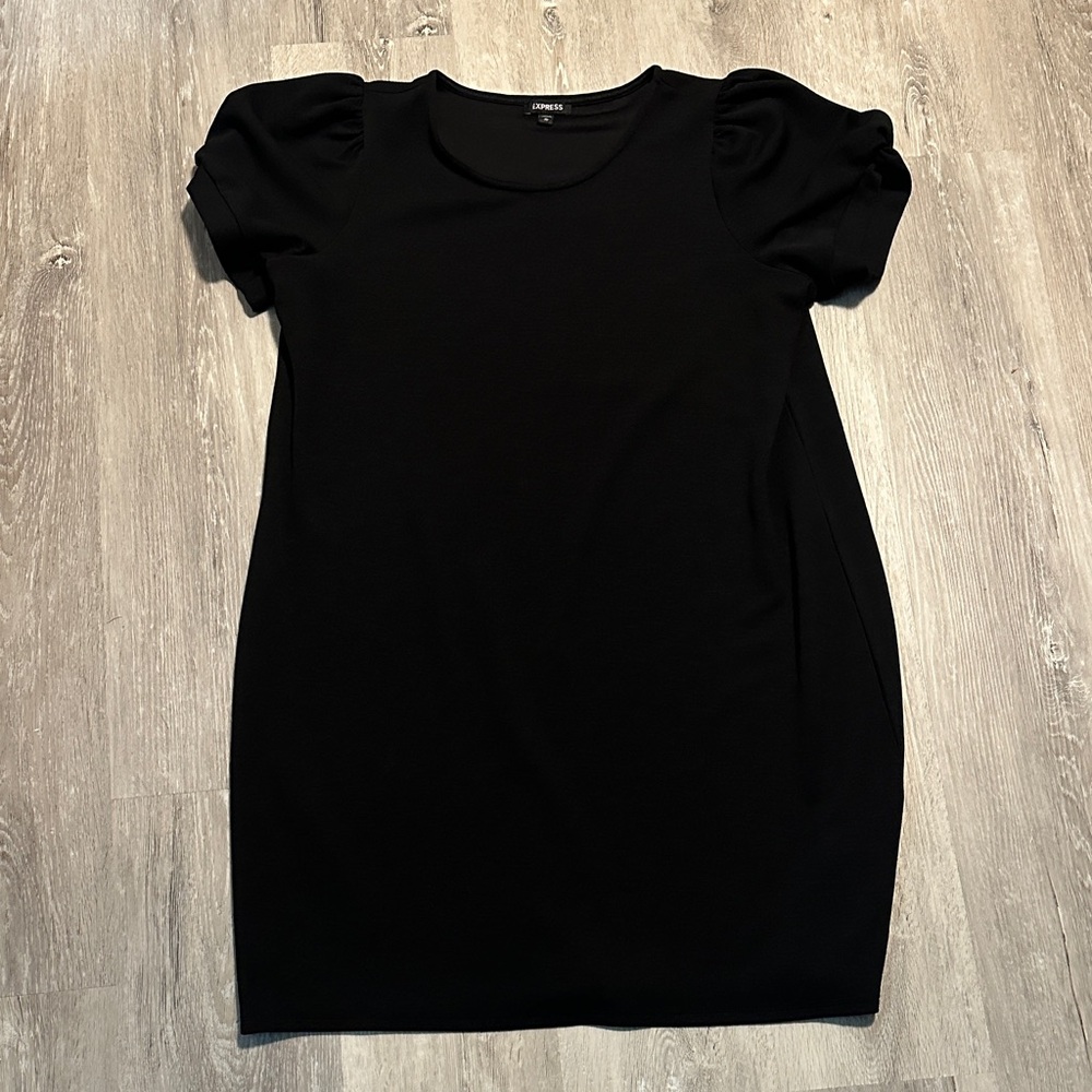 Express Black Puff Sleeve Dress